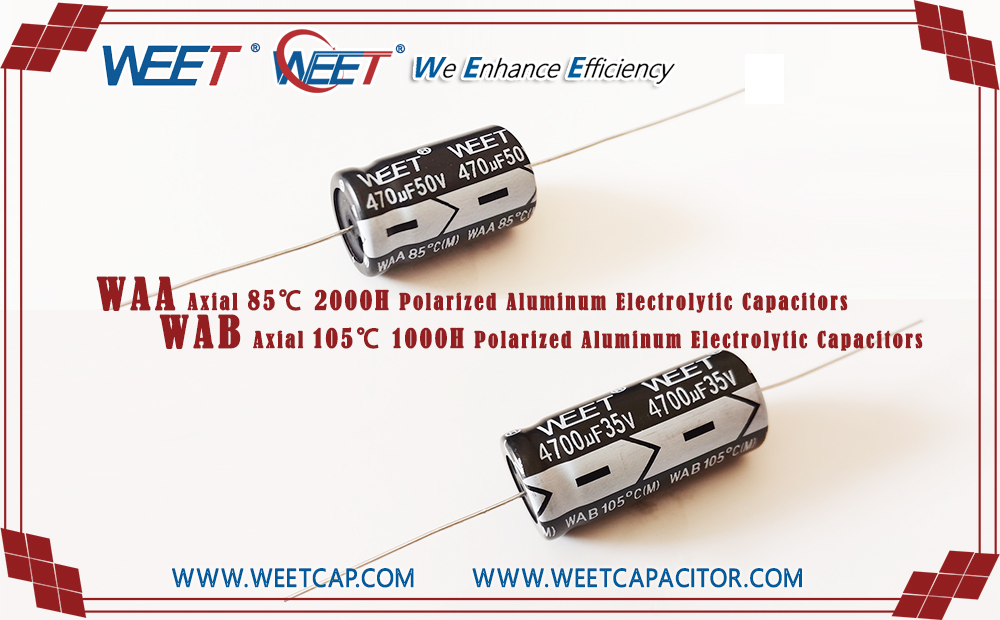 WEET-WAA-Axial-85C-2000H-WAB-105C-1000H-Polarized-Aluminum-Electrolytic-Capacitors