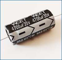 WEET WAB Axia 105C 1000H Polarized Aluminum Electrolytic Capacitors Super Low Voltage