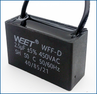 WEET WFF CBB61 Box Shape and Plastics Case Motor Running Capacitor