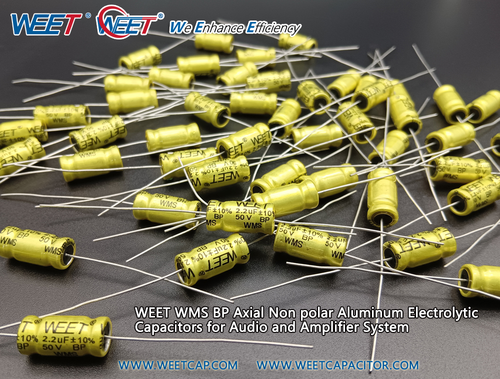 WEET-WMS-Gold-Color-2.2uF-50V-Bi-Polarized-Non-Polar-Axial-Ecap-Low-DF-For-Audio-Speaker-Applications